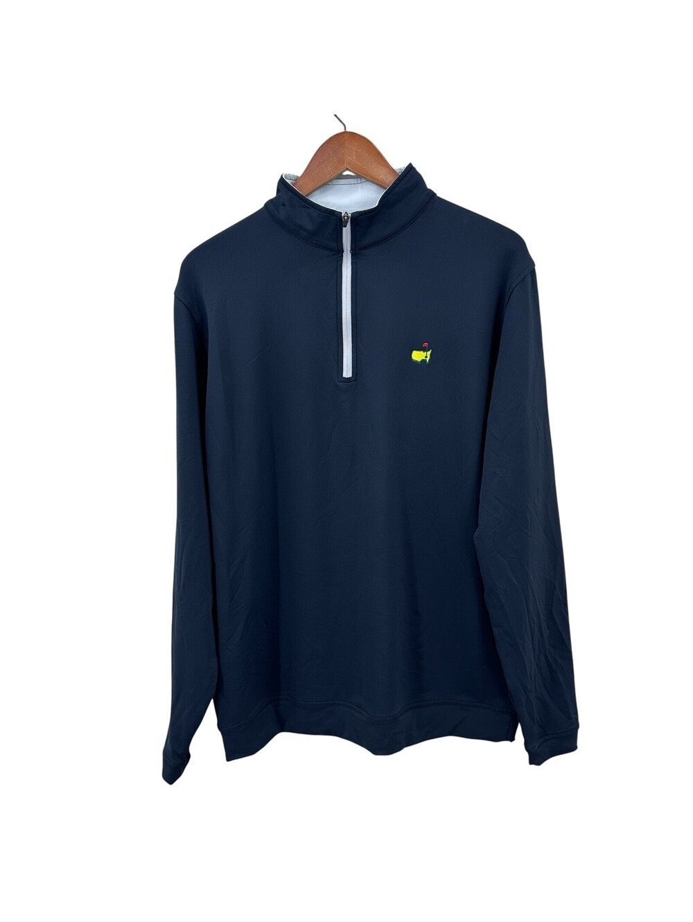PETER MILLAR Masters Wicking Golf Quarter Zip Black Mens Large X859